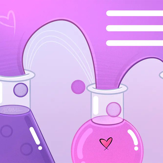 Цветные колбы в лаборатории